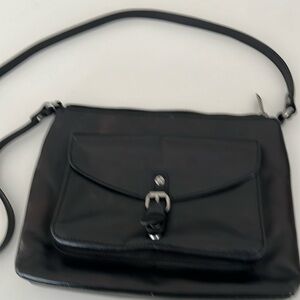 Patricia Nash Kirby East West Leather Crossbody in Black